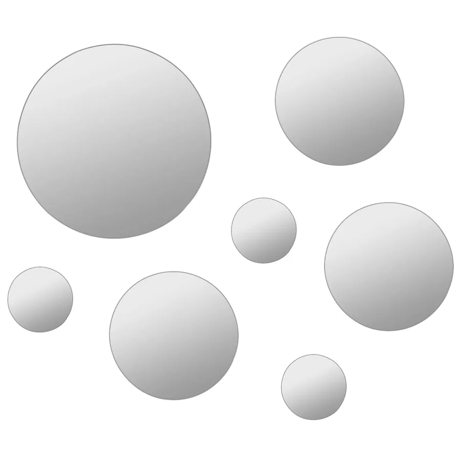 Ensemble de miroir mural 7 pcs Verre Rond - 3