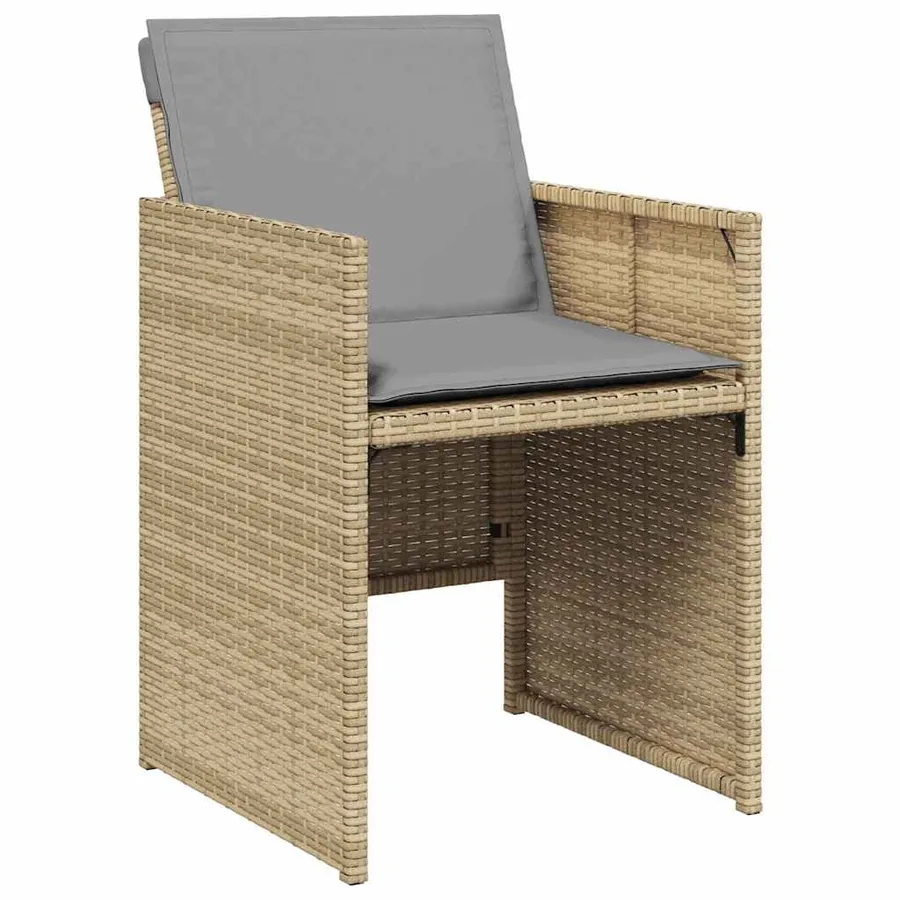 Ensemble de salle à manger pour jardin 9 pcs Beige polyrotin - 6