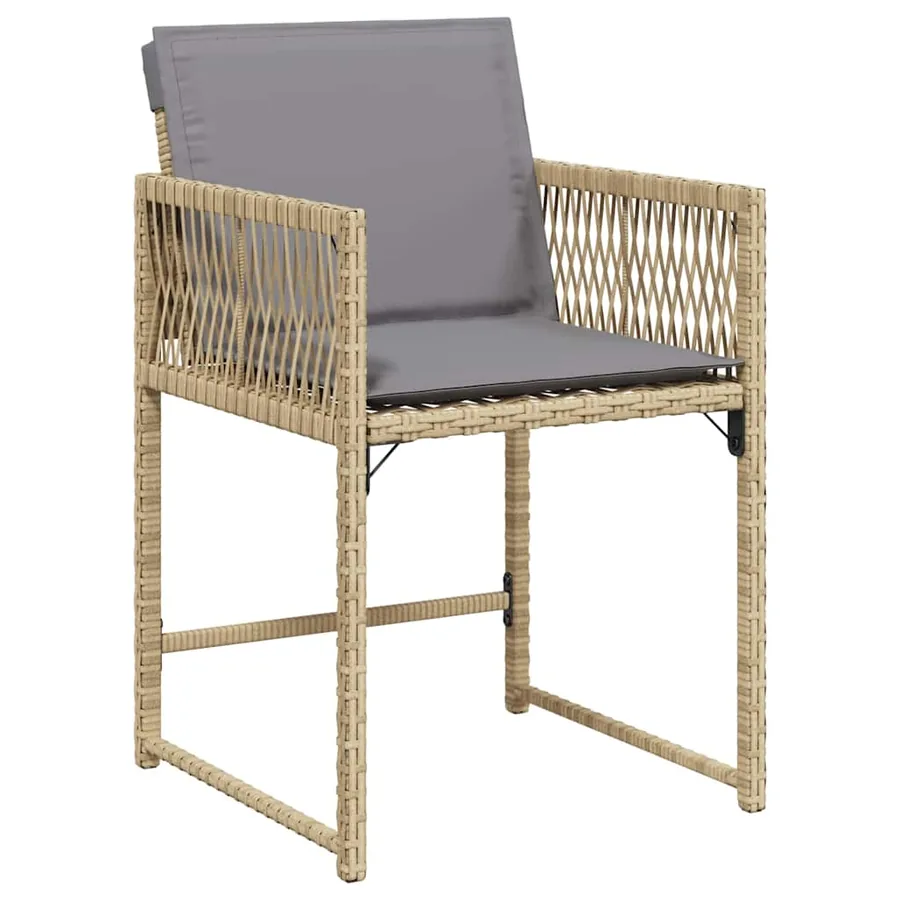 Ensemble de salle à manger pour jardin 5 pcs Beige polyrotin - 6