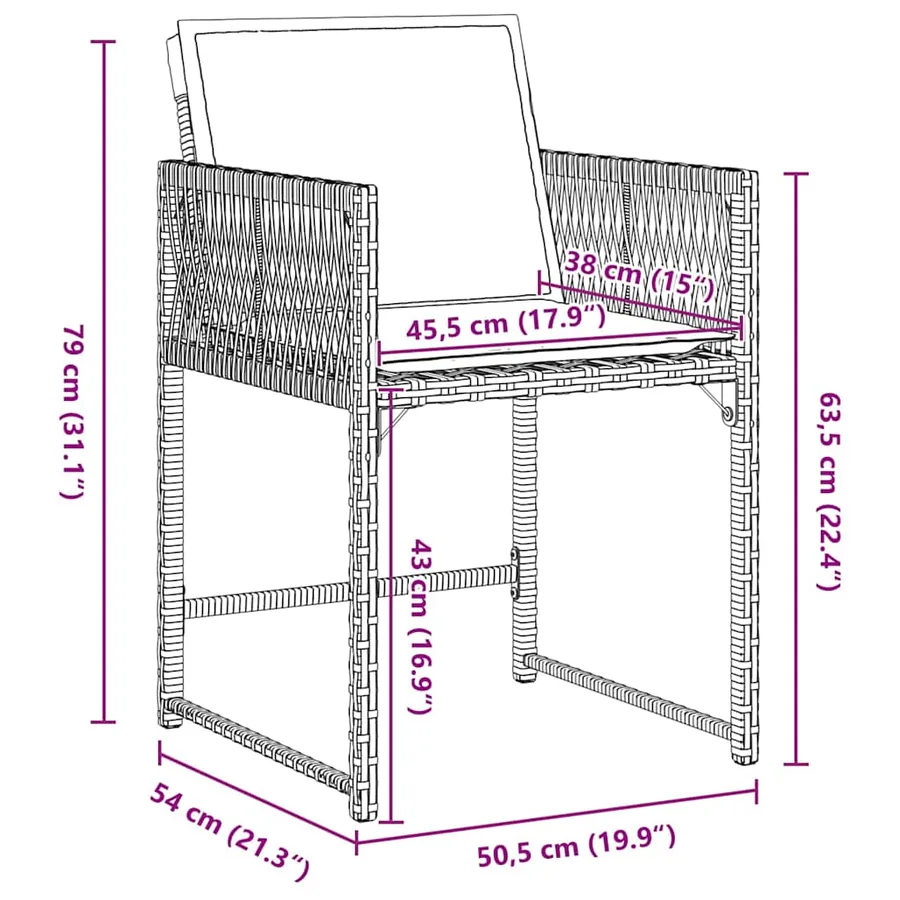 Ensemble de salle à manger pour jardin 5 pcs Beige polyrotin - 8