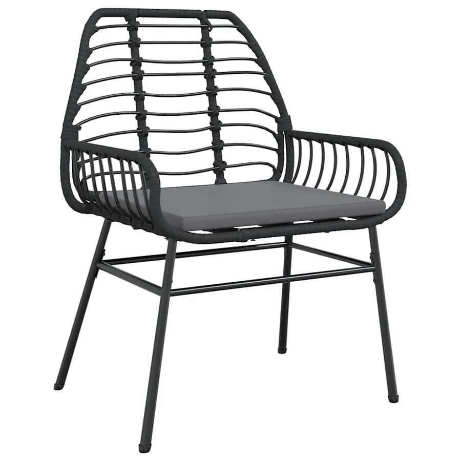 Ensemble de salle à manger pour jardin 5 pcs Noir polyrotin - 6