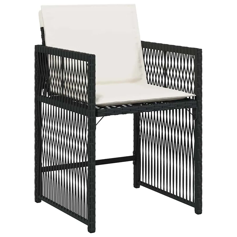 Ensemble de salle à manger pour jardin 9 pcs Noir polyrotin - 6