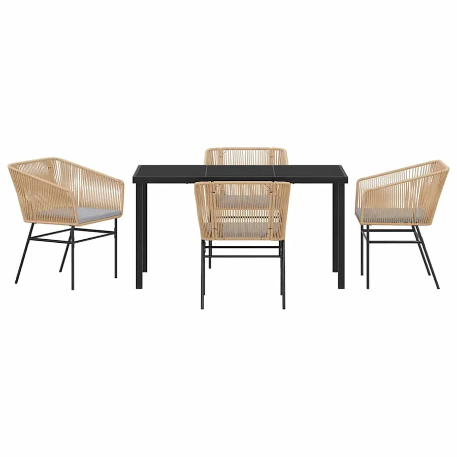Ensemble de salle à manger pour jardin 5 pcs Marron - 7