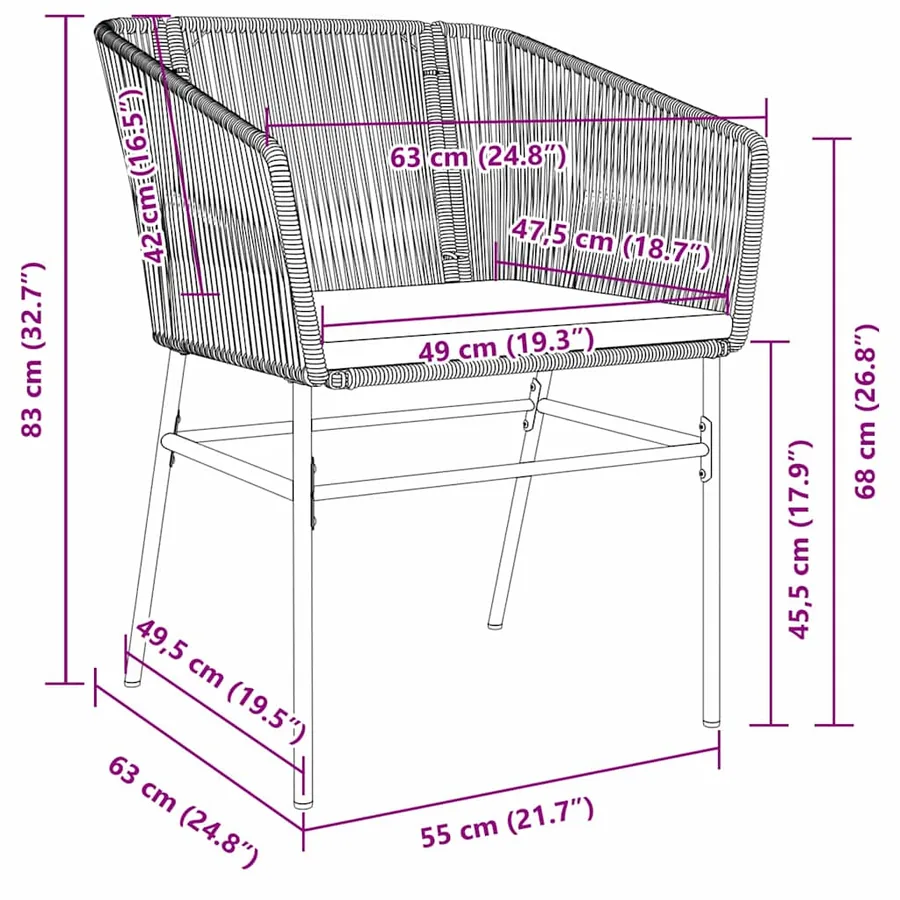 Ensemble de salle à manger pour jardin 5 pcs Marron - 8