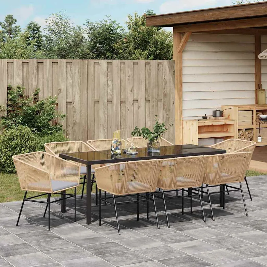 Ensemble de salle à manger pour jardin 9 pcs Marron - 4