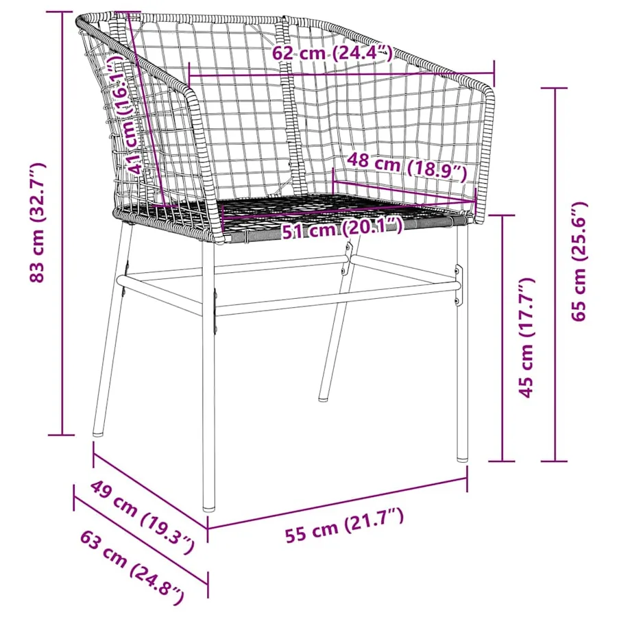 Ensemble de salle à manger pour jardin 7 pcs Noir polyrotin - 10