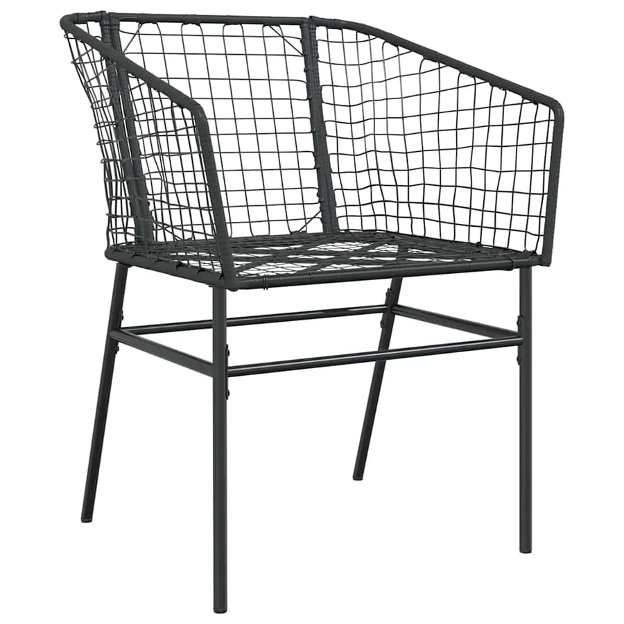 Ensemble de salle à manger pour jardin 7 pcs Noir polyrotin - 6