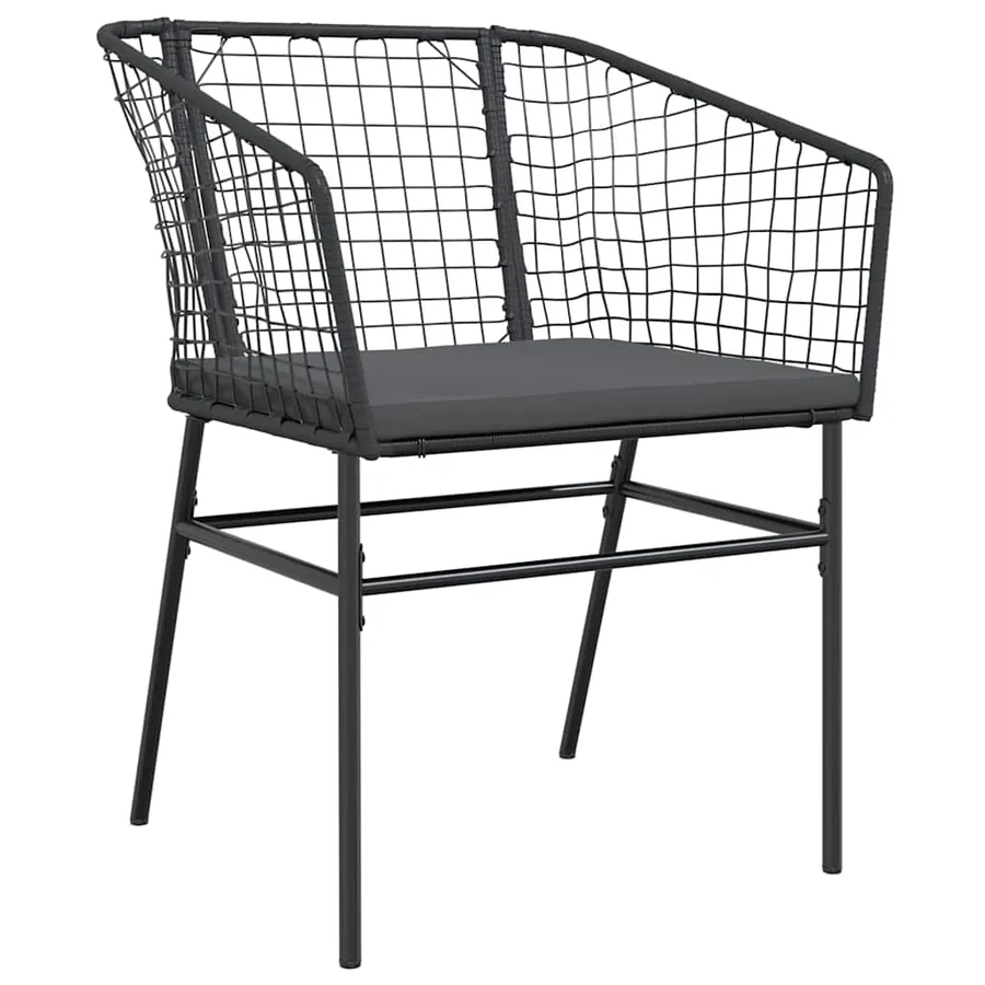 Ensemble de salle à manger pour jardin 9 pcs Noir polyrotin - 6