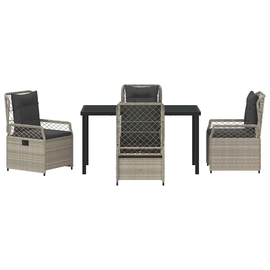 Ensemble de salle à manger pour jardin 5 pcs Gris clair - 7