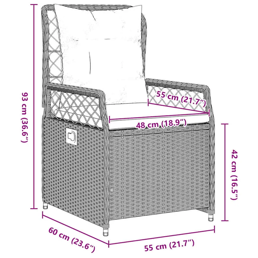Ensemble de salle à manger pour jardin 5 pcs Gris clair - 8