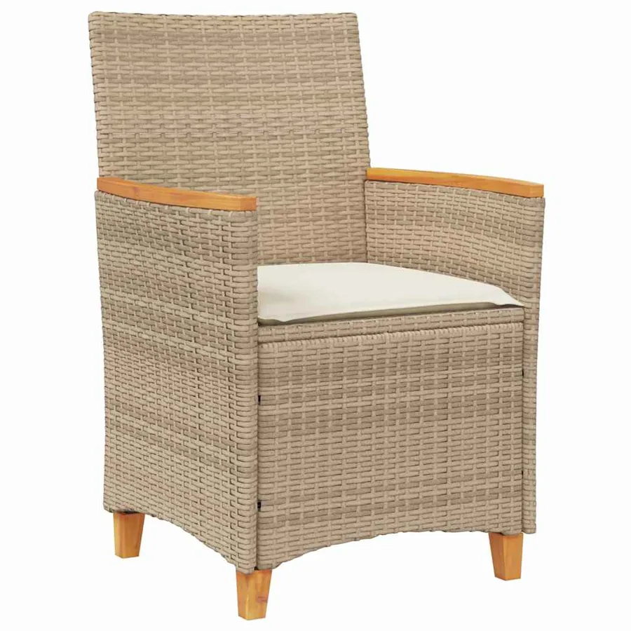 Ensemble de salle à manger pour jardin 5 pcs Beige polyrotin - 6