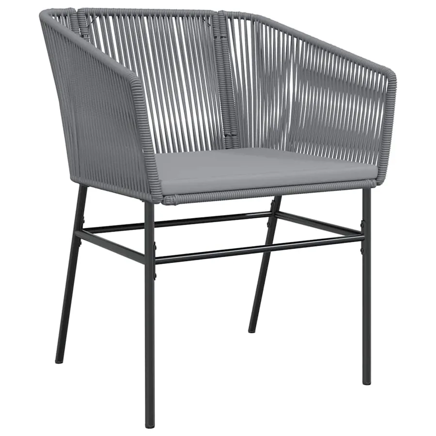 Ensemble de salle à manger pour jardin avec coussin 9 pcs Gris - 6