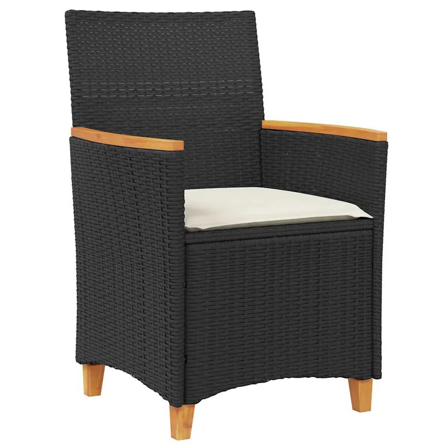 Ensemble de salle à manger pour jardin 7 pcs Noir polyrotin - 6