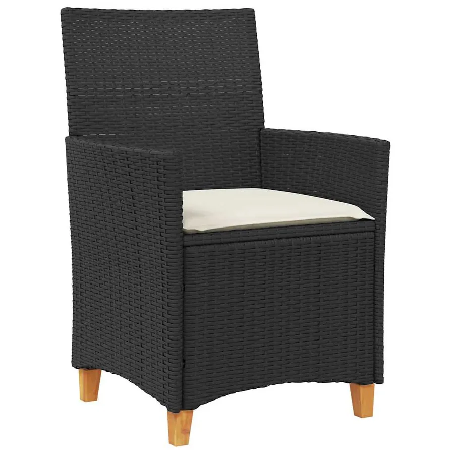 Ensemble de salle à manger pour jardin 7 pcs Noir polyrotin - 6