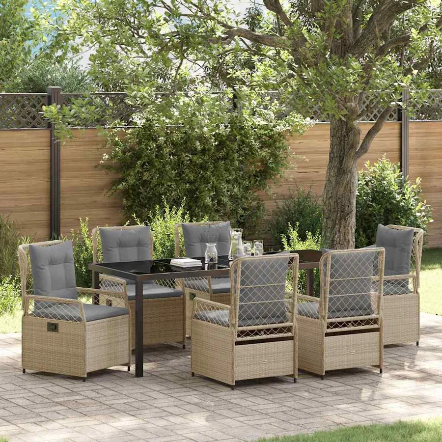 Ensemble de salle à manger pour jardin 7 pcs