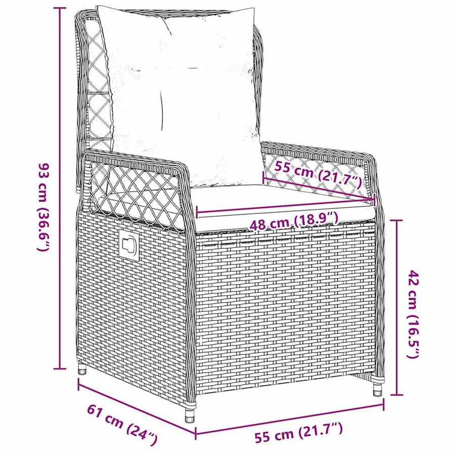 Ensemble de salle à manger pour jardin 7 pcs - 10