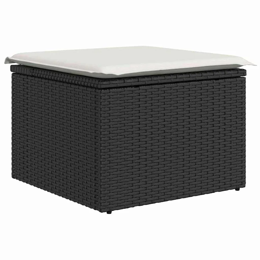 Ensemble de Canapés avec coussin 4 pcs Noir polyrotin - 5