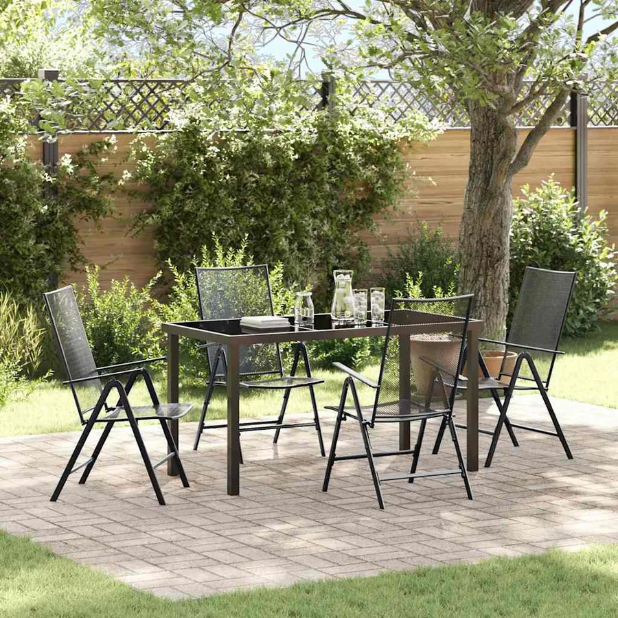 Ensemble de salle à manger pour jardin 5 pcs Anthracite