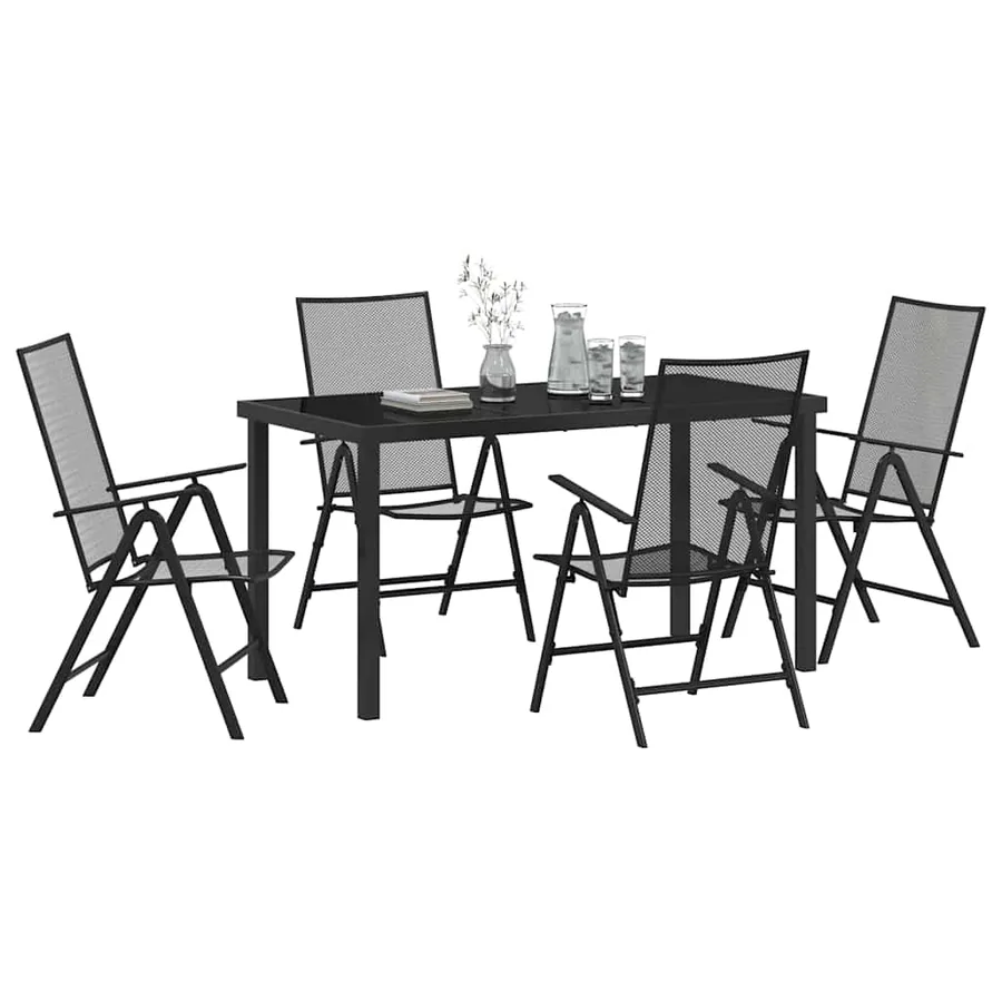 Ensemble de salle à manger pour jardin 5 pcs Anthracite - 3