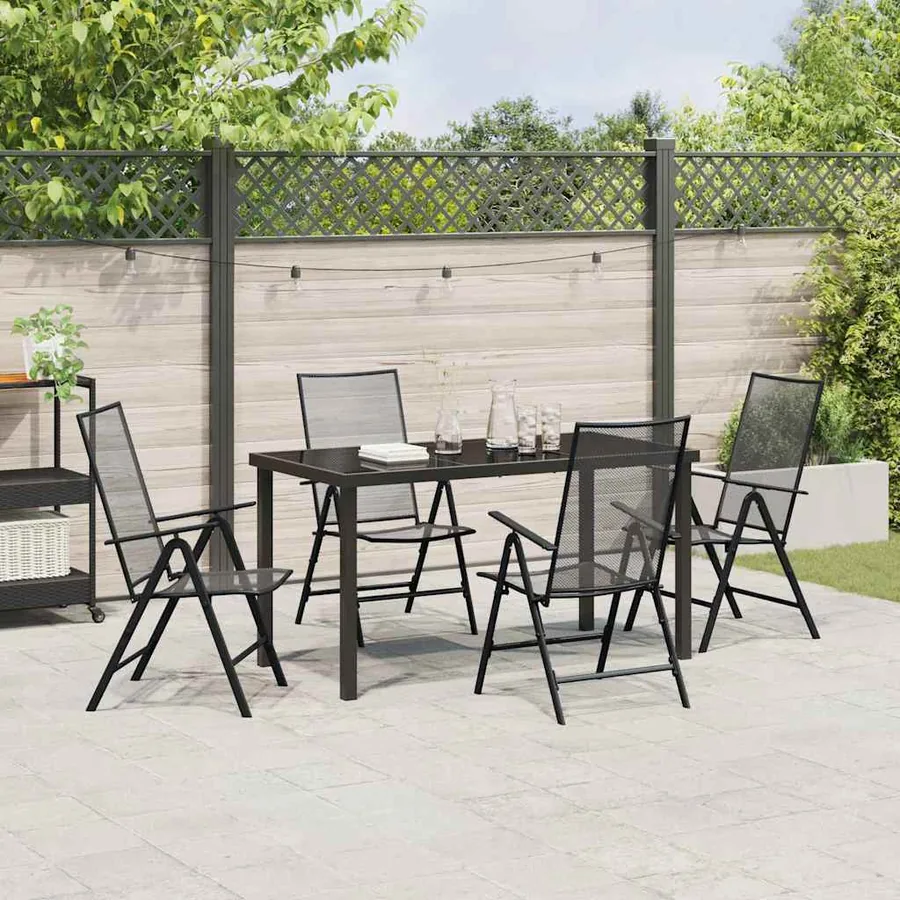 Ensemble de salle à manger pour jardin 5 pcs Anthracite - 4