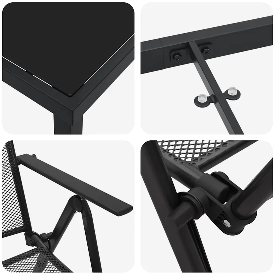 Ensemble de salle à manger pour jardin 5 pcs Anthracite - 9