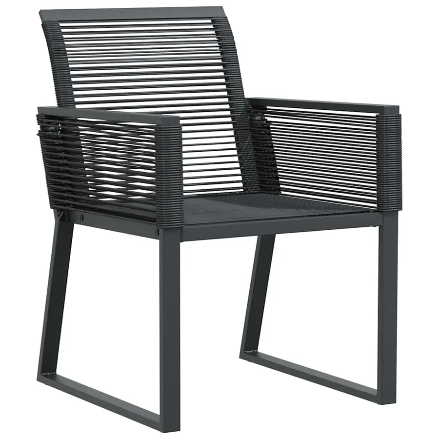 Ensemble de salle à manger pour jardin 9 pcs Noir - 6