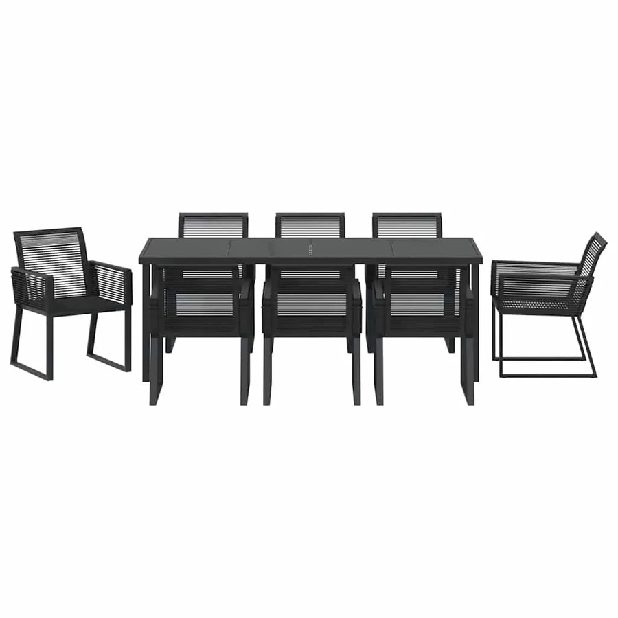 Ensemble de salle à manger pour jardin 9 pcs Noir - 7