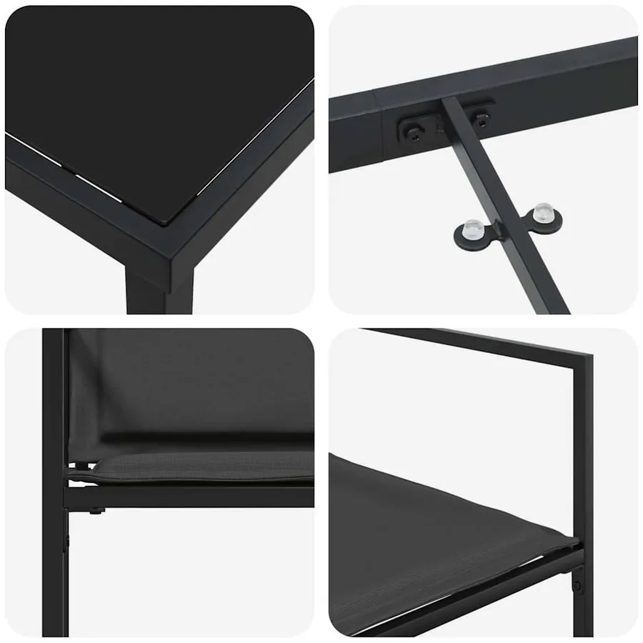Ensemble de salle à manger pour jardin 9 pcs Noir - 9
