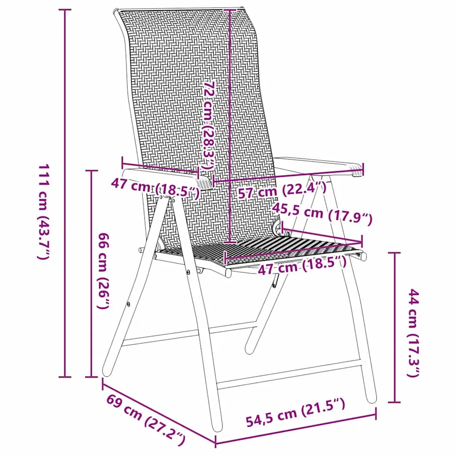 Ensemble de salle à manger pour jardin 7 pcs Marron - 10