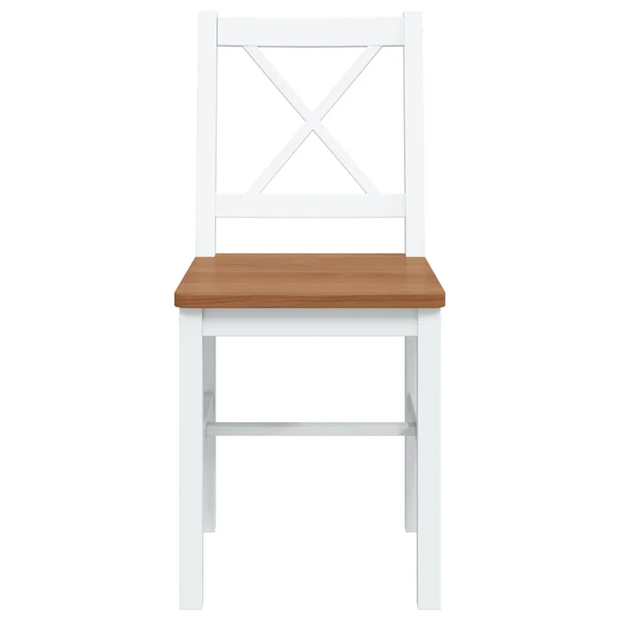 Ensemble de salle à manger 5 pcs Marron et blanc - 6