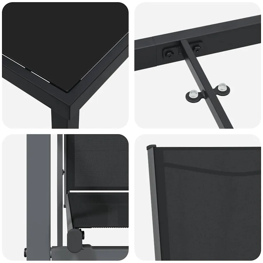 Ensemble de salle à manger pour jardin 9 pcs Noir - 9