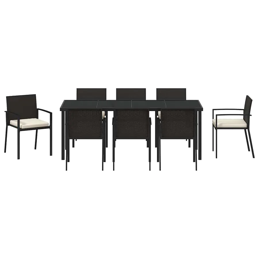 Ensemble de salle à manger pour jardin 9 pcs Noir - 7
