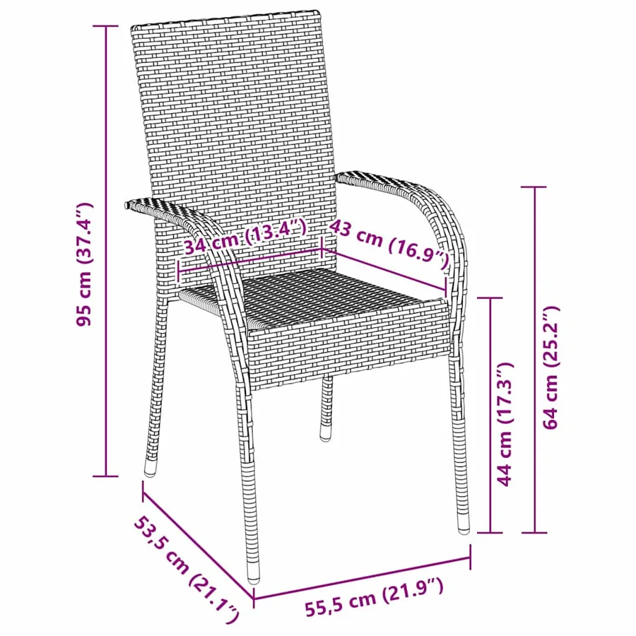 Ensemble de salle à manger pour jardin 5 pcs Marron - 10