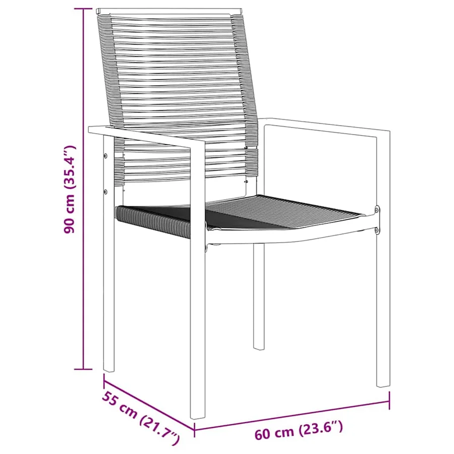 Ensemble de salle à manger pour jardin 9 pcs Noir - 8