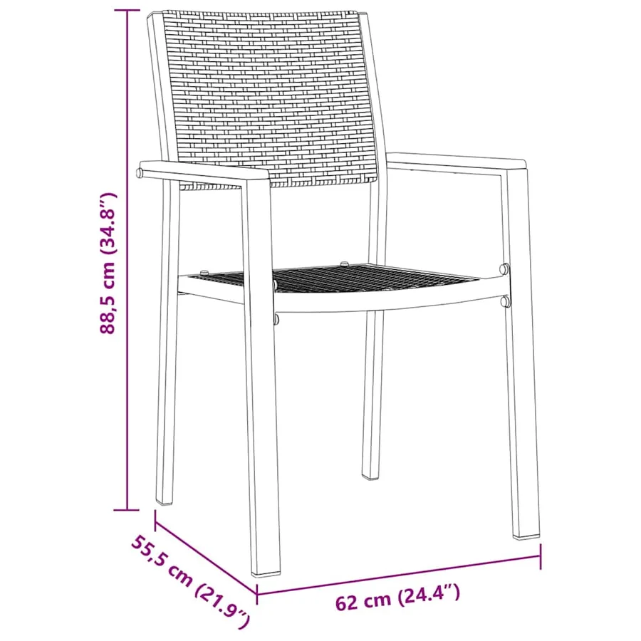 Ensemble de salle à manger pour jardin 9 pcs Noir - 8