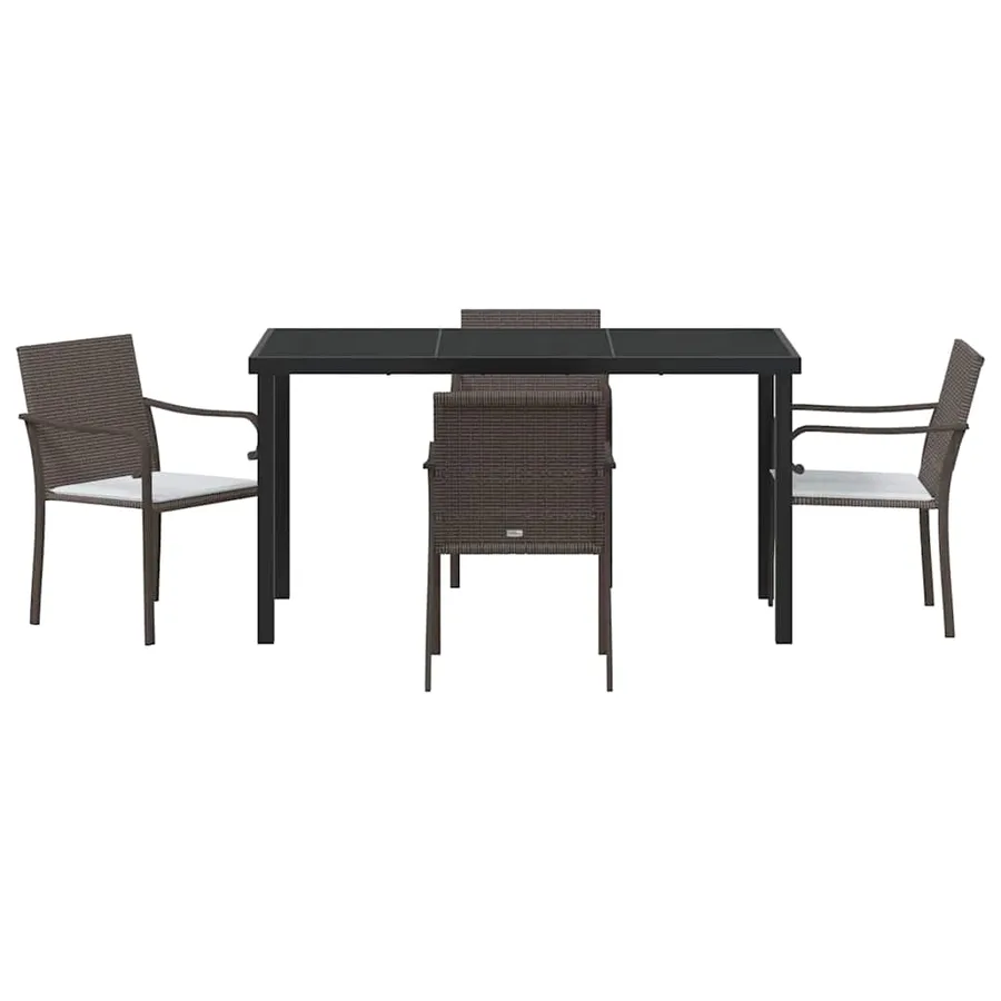 Ensemble de salle à manger pour jardin 5 pcs Marron et Noir - 7
