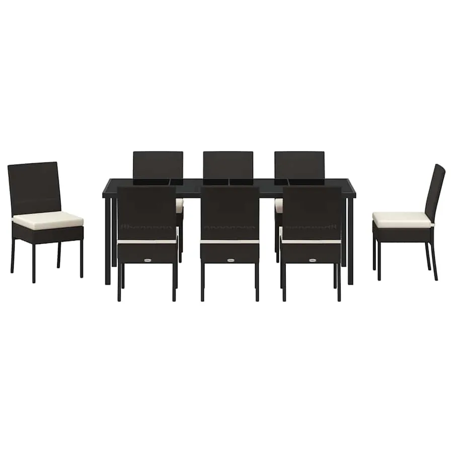 Ensemble de salle à manger pour jardin 9 pcs Noir - 7