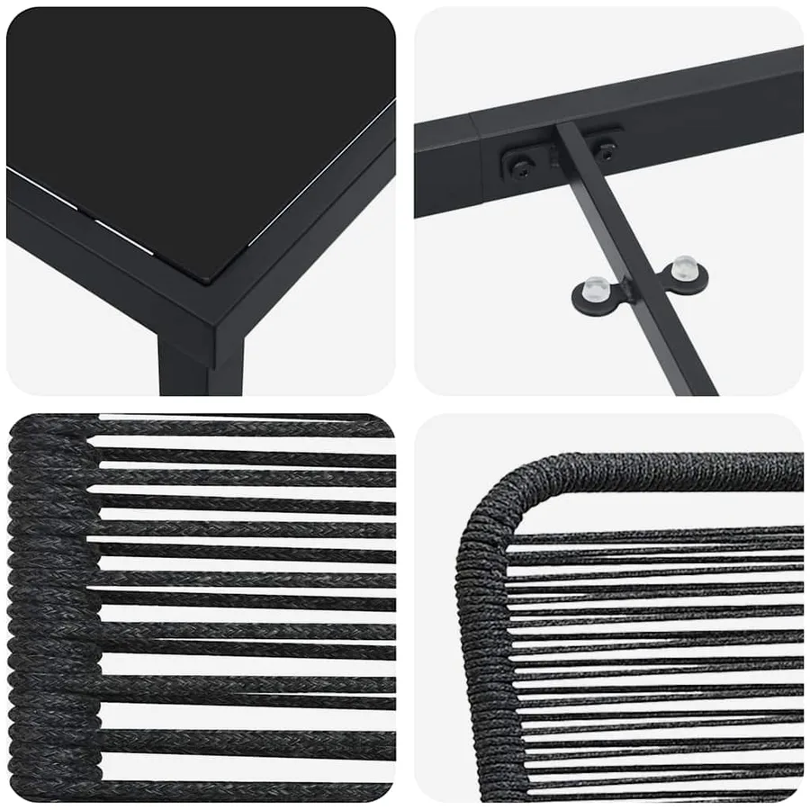 Ensemble de salle à manger pour jardin 9 pcs Noir - 9