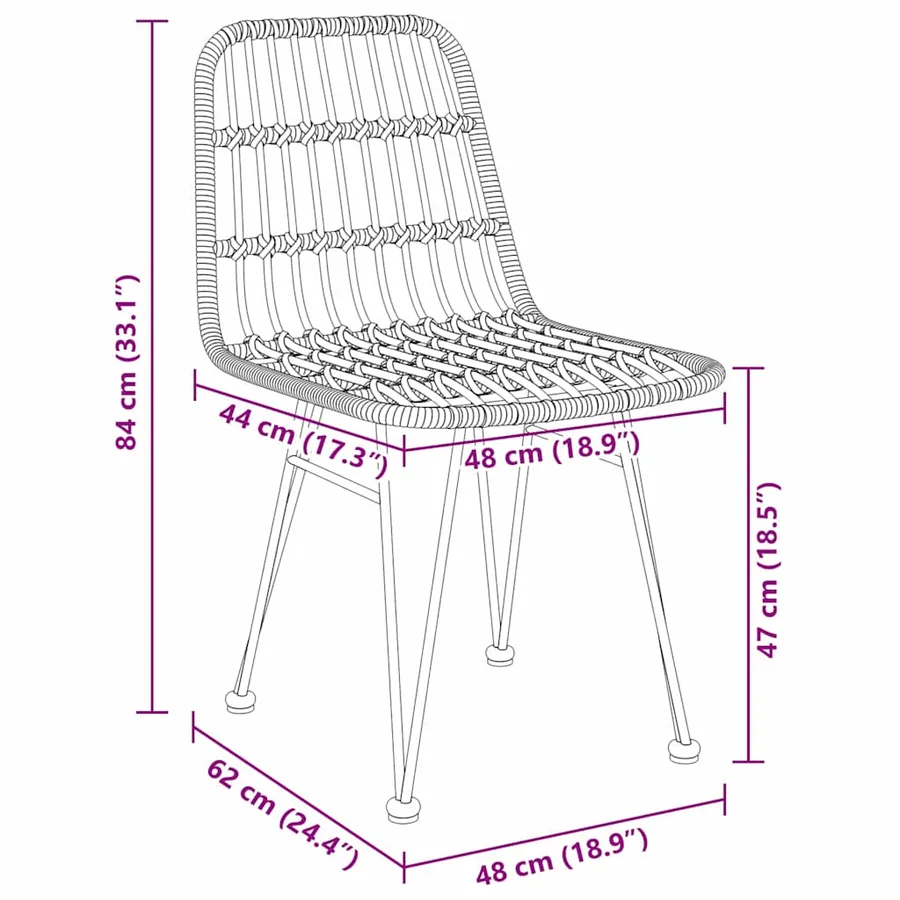 Ensemble de salle à manger pour jardin 9 pcs Marron - 10