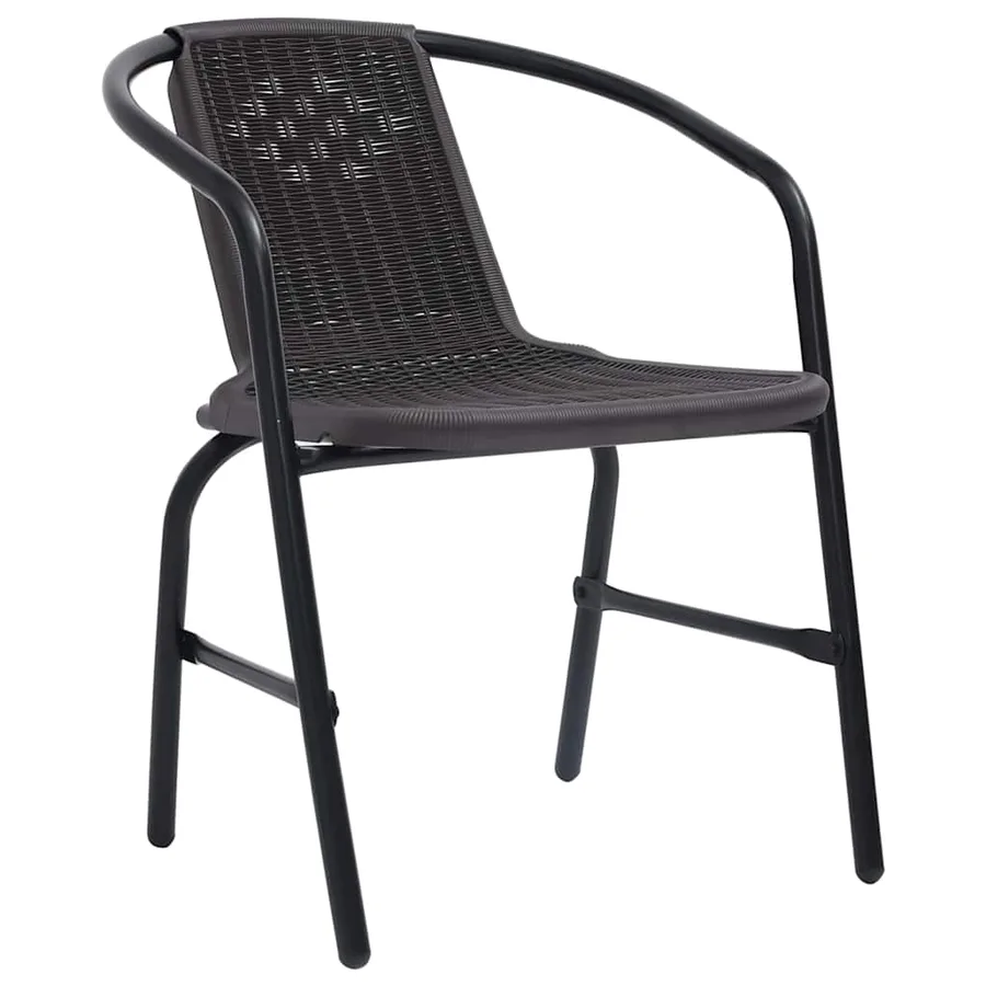 Ensemble de salle à manger pour jardin 5 pcs Noir - 6