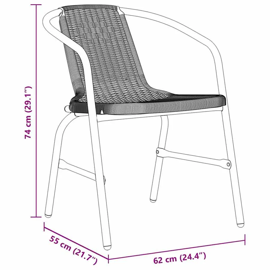 Ensemble de salle à manger pour jardin 5 pcs Noir - 8