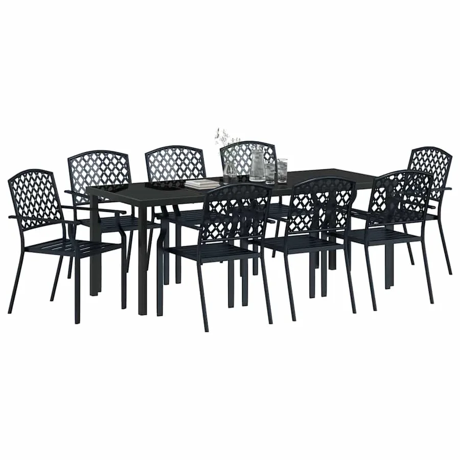 Ensemble de salle à manger pour jardin 9 pcs Anthracite - 3