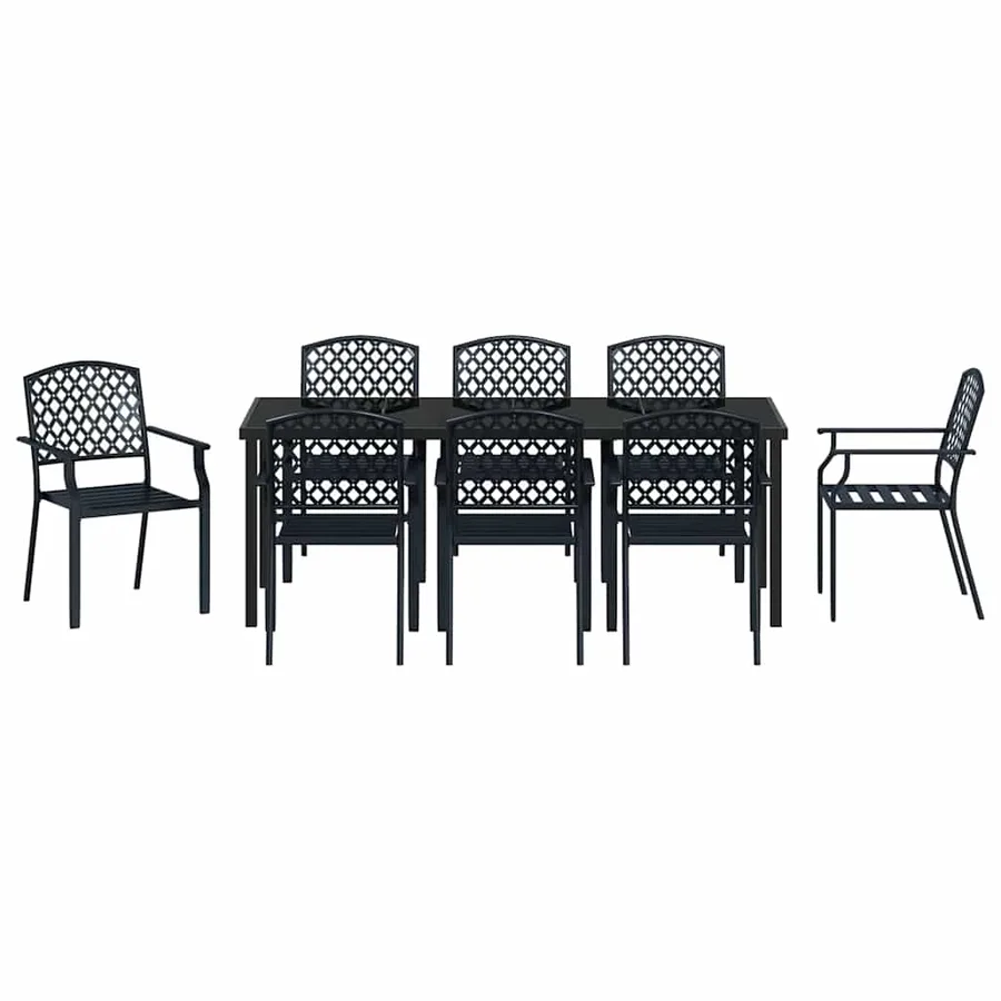 Ensemble de salle à manger pour jardin 9 pcs Anthracite - 7