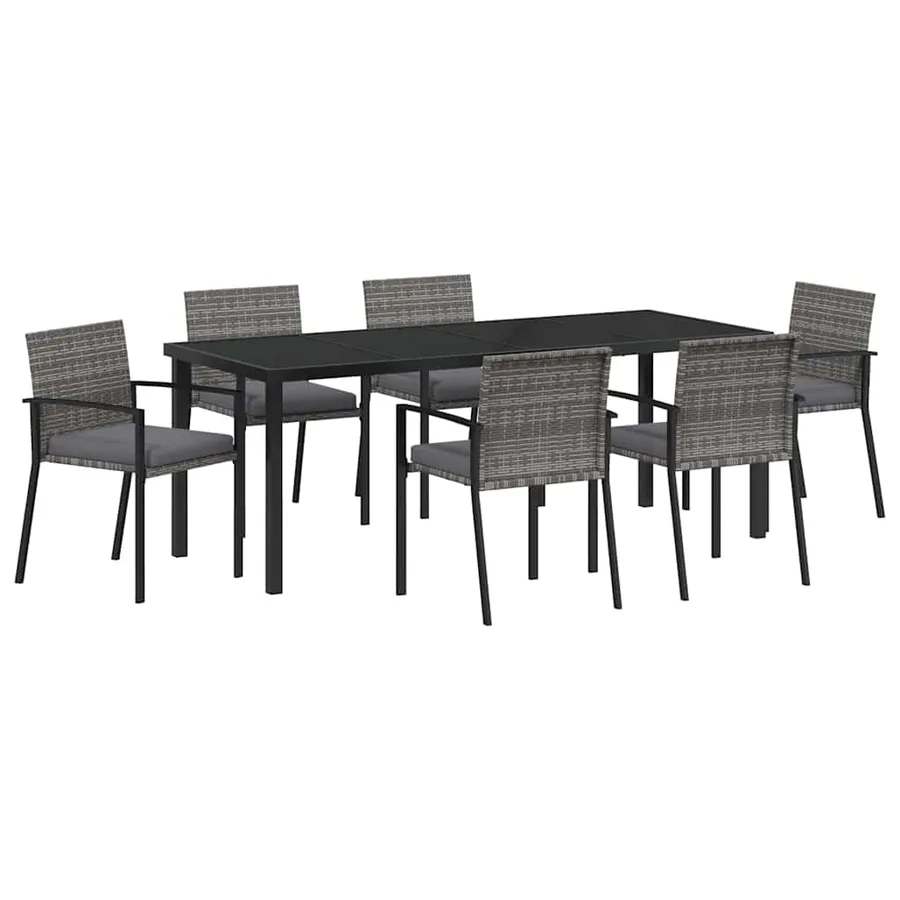 Ensemble de salle à manger pour jardin 6 pcs Gris - 2