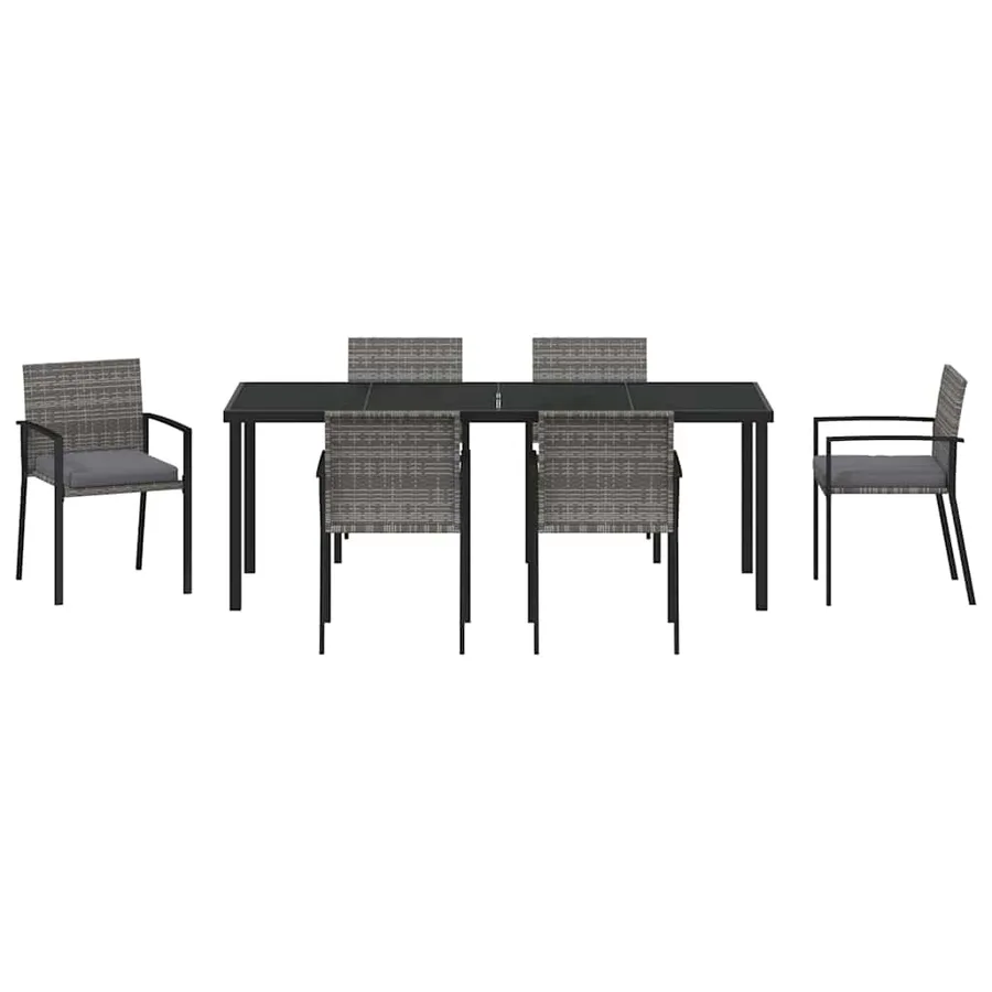Ensemble de salle à manger pour jardin 6 pcs Gris - 7