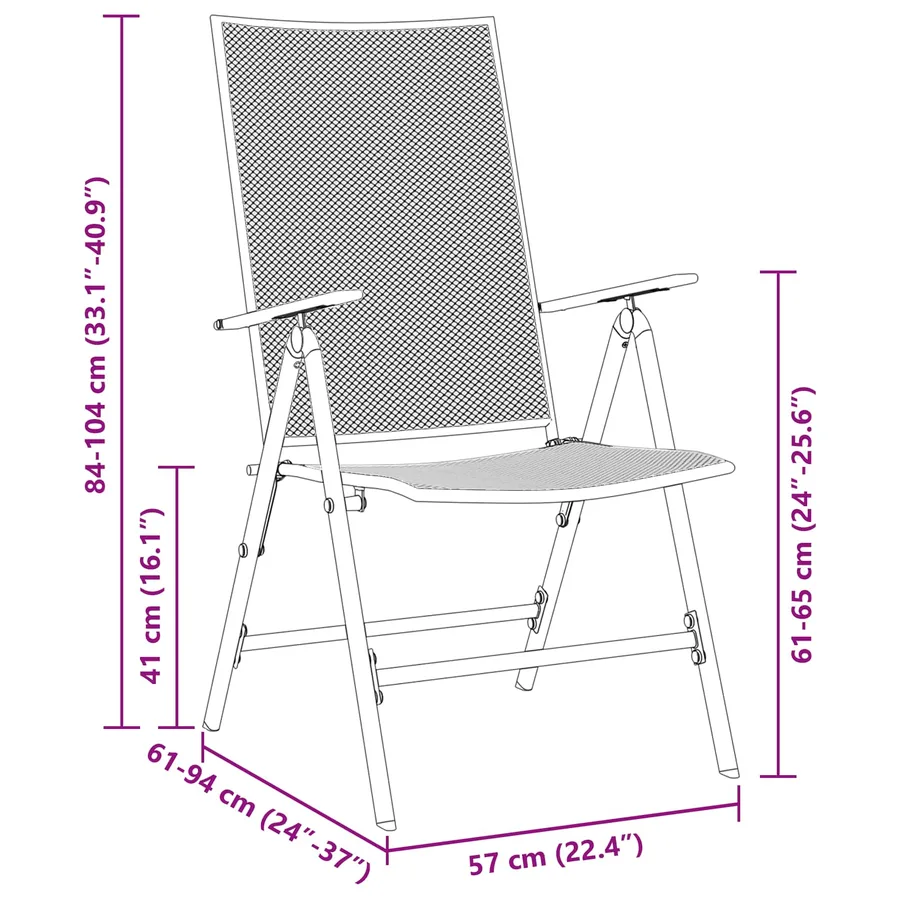 Ensemble de salle à manger pour jardin 9 pcs Anthracite Acier - 11