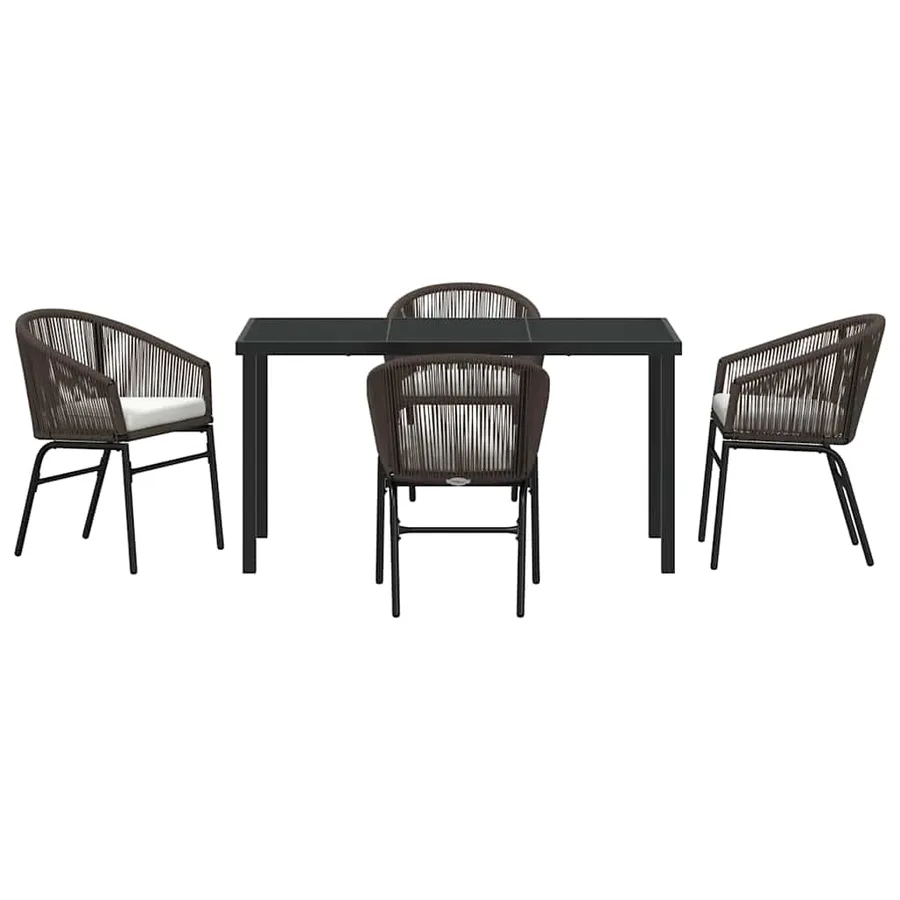 Ensemble de salle à manger pour jardin 5 pcs Marron - 7