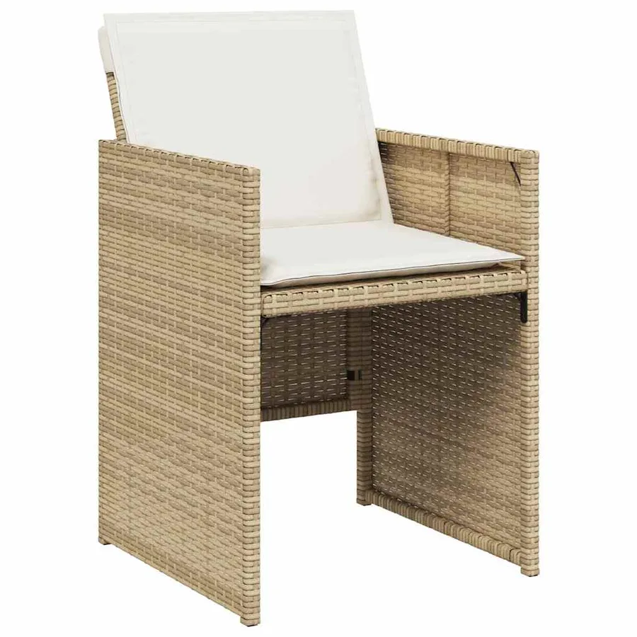 Ensemble de salle à manger pour jardin 5 pcs Beige polyrotin - 6