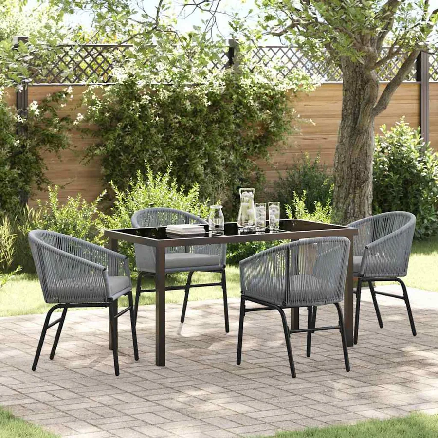 Ensemble de salle à manger pour jardin 5 pcs Anthracite