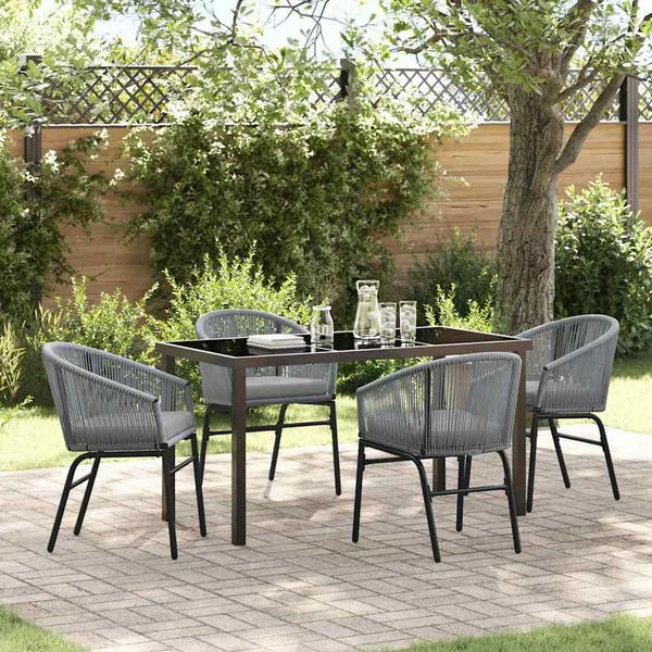 Ensemble de salle à manger pour jardin 5 pcs Anthracite